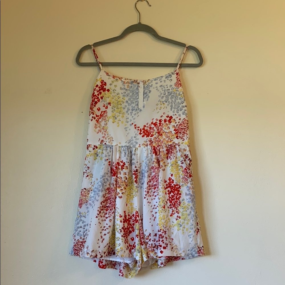 Floral Patterned Spaghetti Strap Romper